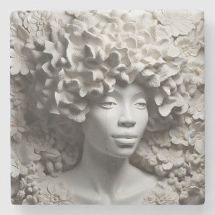 Posavasos De Piedra Mujer afroamericana Reina negra Melanin Poppin