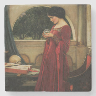 Posavasos De Piedra Mujer Bola de Cristal Pintura de Waterhouse