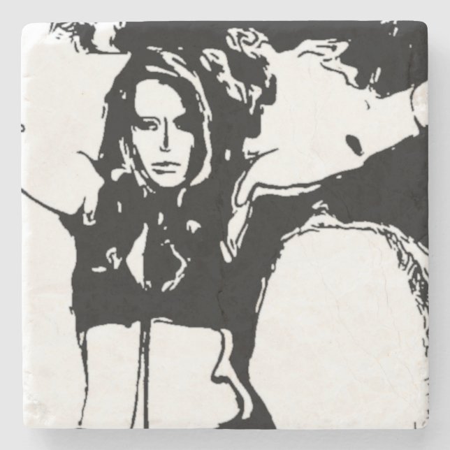 Posavasos De Piedra Mujer Bruja (Anverso)