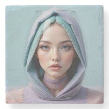 Mujer de arte de arena con facetas