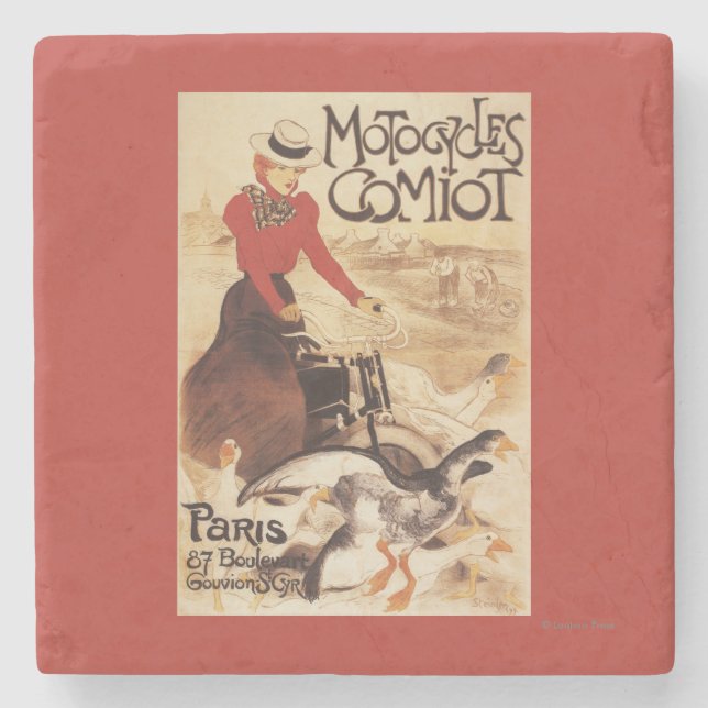 Posavasos De Piedra Mujer de Comiot Motocycles y poster del promo de (Anverso)