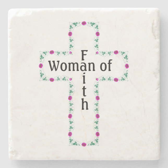 Posavasos De Piedra Mujer de fe (Anverso)