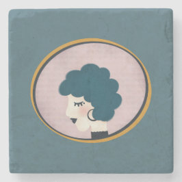 Posavasos De Piedra Mujer en el espejo