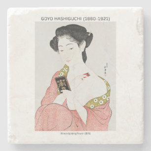 Posavasos De Piedra Mujer japonesa aplicando polvo - Goyō Hashiguchi