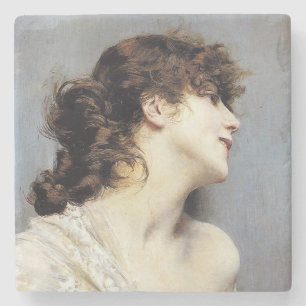 Posavasos De Piedra Mujer joven sonriente elegante (Giovanni Boldini)