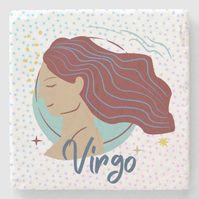 Posavasos De Piedra Mujer virgo moderna Zodiac (Anverso)