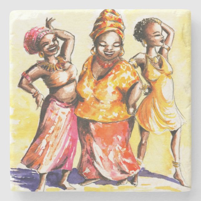 Posavasos De Piedra Mujeres del baile (Anverso)