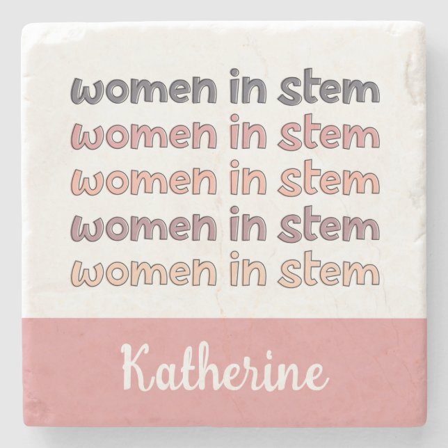 Posavasos De Piedra Mujeres personalizados en regalos Stem Steminist (Anverso)