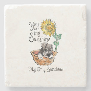 Posavasos De Piedra Mujeres Que Eres Mi Schnauzer Sunshine, Girasol