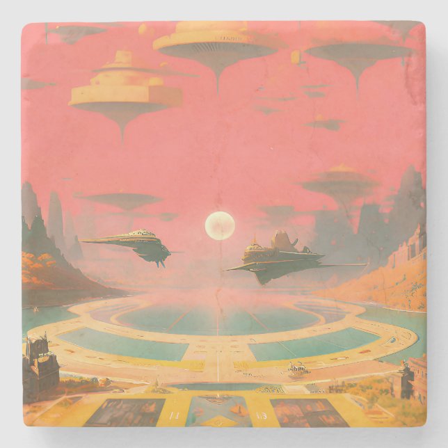 Posavasos De Piedra Mundo de sueños (Anverso)