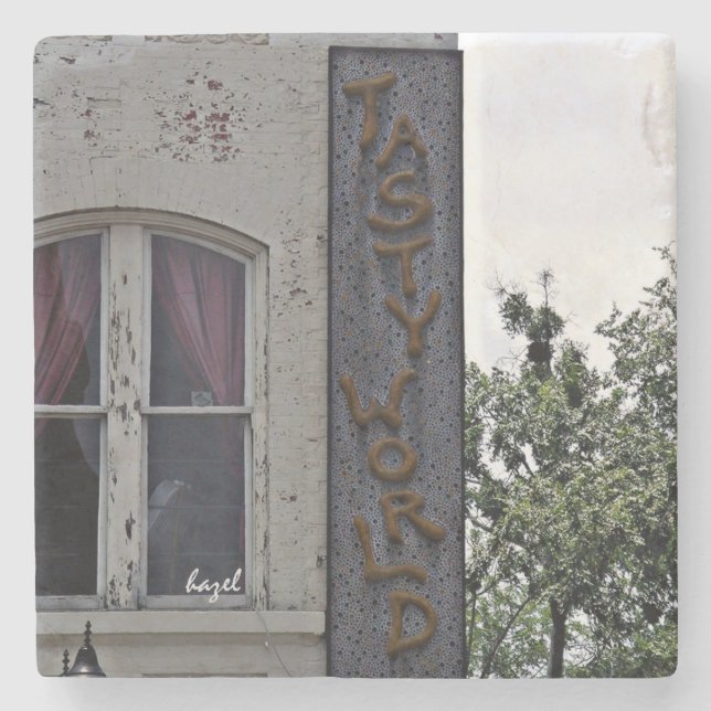 Posavasos De Piedra Mundo desagradable, Atenas, Georgia Marble Coaster (Anverso)