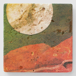 Posavasos De Piedra Mundo extranjero orbitado por una gran roca espaci