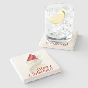 Posavasos De Piedra Muñeco de nieve de Navidad
