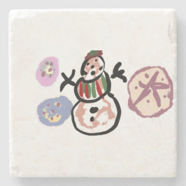 Posavasos De Piedra Muñeco de nieve dulce