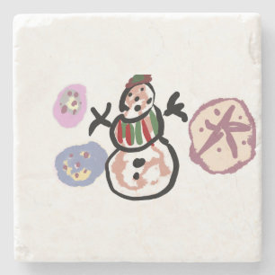 Posavasos De Piedra Muñeco de nieve dulce