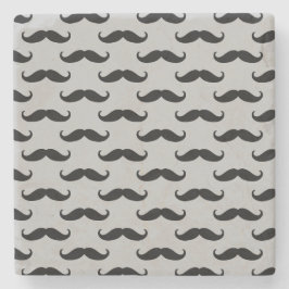 Posavasos De Piedra Mustaches negros y grises
