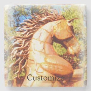 Posavasos De Piedra Mustang Stallion Thunder_Cove