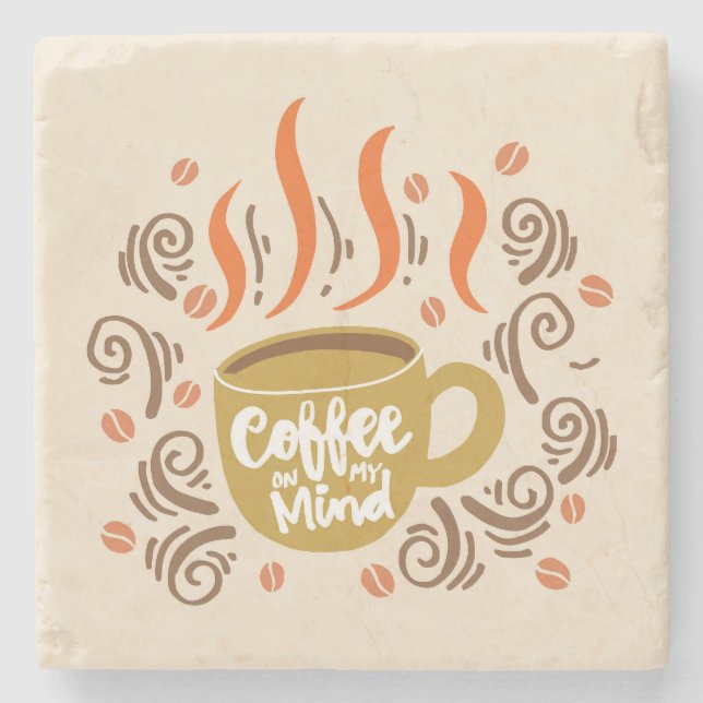 Posavasos De Piedra Muy Cool y Lindo Café o Java (Anverso)