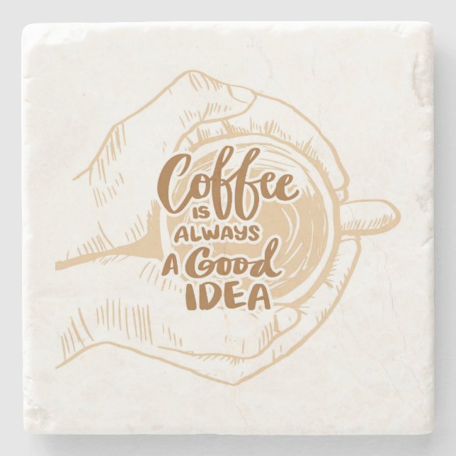 Posavasos De Piedra Muy Cool y Lindo Café o Java (Anverso)