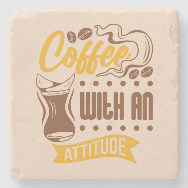 Posavasos De Piedra Muy Frío y Lindo Café o Java (Anverso)
