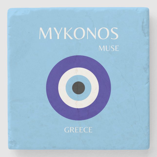 Posavasos De Piedra Mykonos Muse, azul (Anverso)