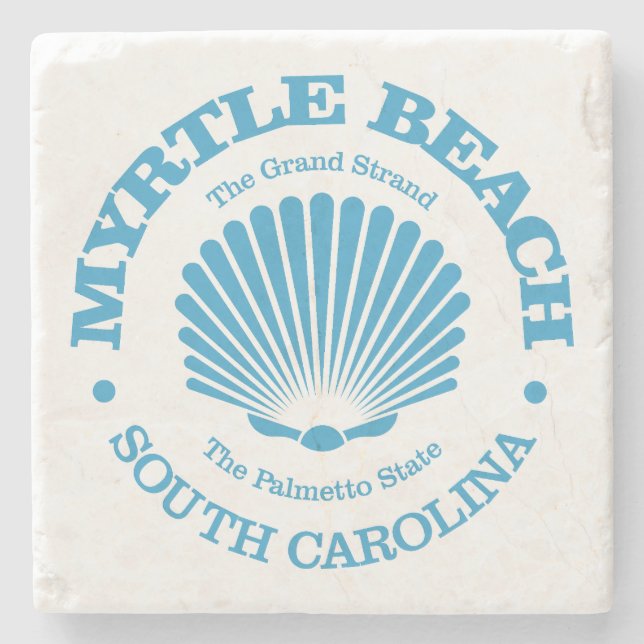 Posavasos De Piedra Myrtle Beach (concha de mar) (Anverso)