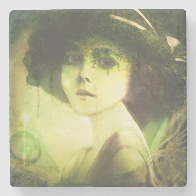 Posavasos De Piedra Mystic Willow Tree Fantasy Art (Anverso)