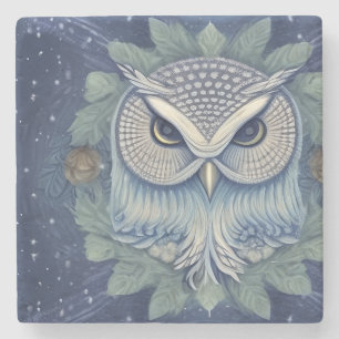 Posavasos De Piedra Mystical Fantasy Forest Owl