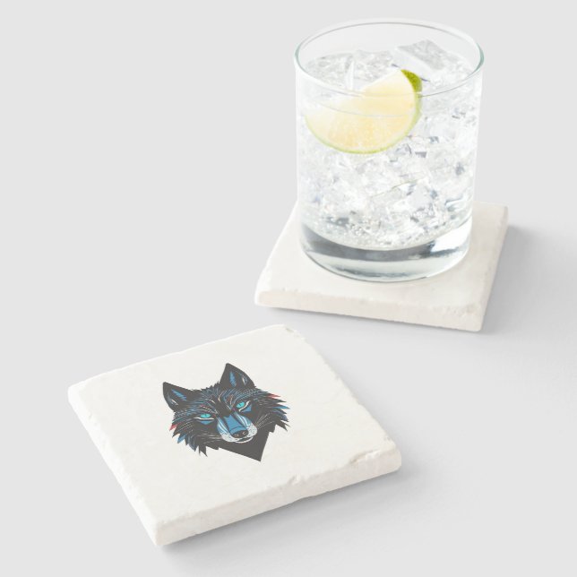 Posavasos De Piedra Mystical Wolf (Lateral)