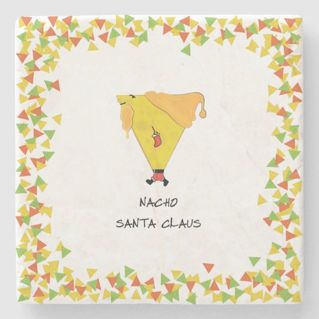 Posavasos De Piedra Nacho Santa con chile (Anverso)