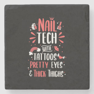 Posavasos De Piedra Nail Tech Con Tatuajes