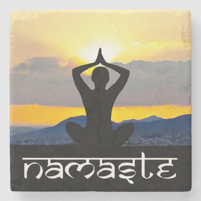 Posavasos De Piedra Namaste, Yoga Sunrise, Coasters (Anverso)