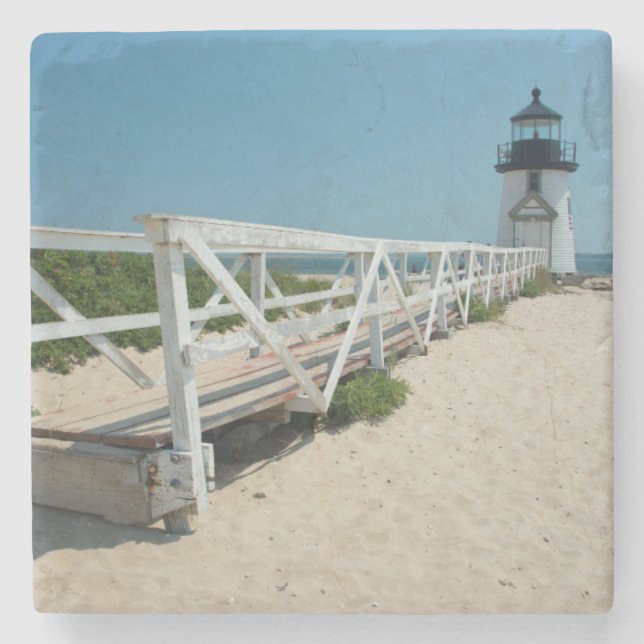 Posavasos De Piedra Nantucket. Antiguo faro de madera (Anverso)