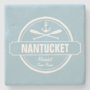 Posavasos De Piedra Nantucket, nombre personalizado de MAMÁES, ancla 