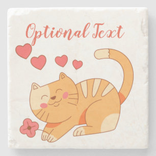 Posavasos De Piedra Naranja Amante De La Cuta Tabby Kitten