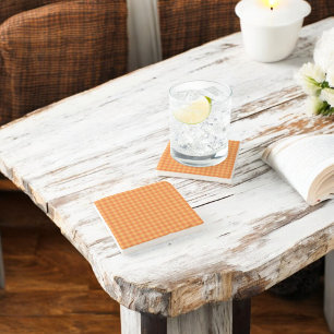 Posavasos De Piedra Naranja Buffalo Plaid Holiday