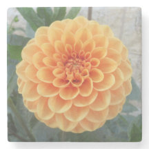 Naranja Dahlia Marble Stone Coaster