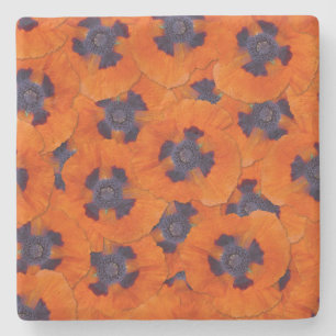 Posavasos De Piedra Naranja de escarlata Poppy patrón sin soldadura