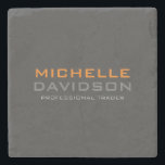 Posavasos De Piedra Naranja Gris moderno Texto negrita Nombre Minimali<br><div class="desc">Diseños modernos y sencillos Minimalistas. Todos son simples,  atractivos,  únicos.</div>