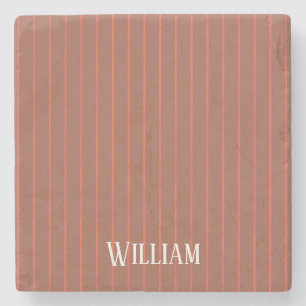 Posavasos De Piedra Naranja pinstripes