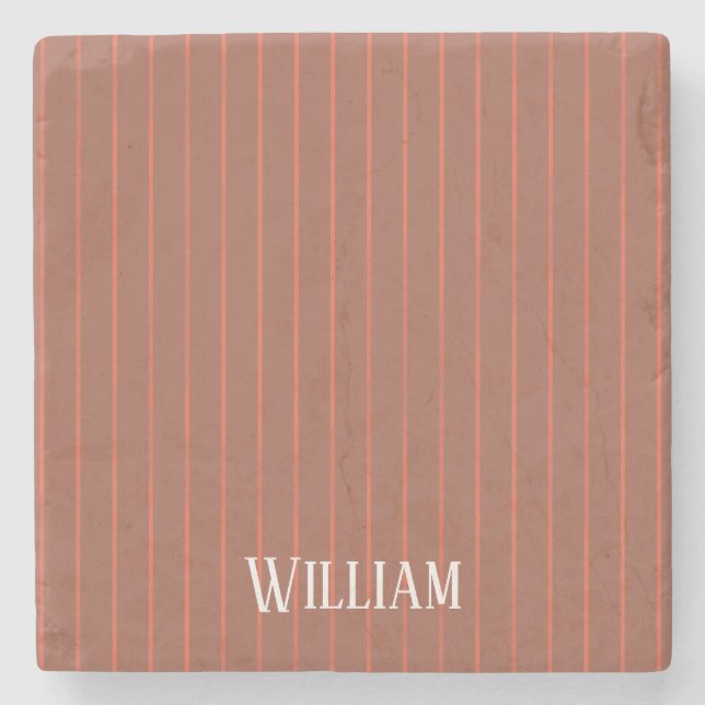 Posavasos De Piedra Naranja pinstripes (Anverso)