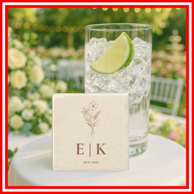 Posavasos De Piedra Naranja quemado Boho Terracotta Boda de Flor silve (Subido por el creador)