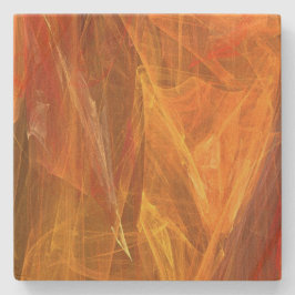 Posavasos De Piedra Naranja Resumen de la escayola cuadrada fractal