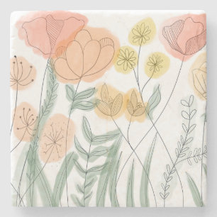 Posavasos De Piedra Naranja Wildflowers