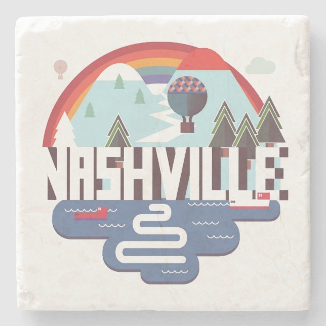 Posavasos De Piedra Nashville En Diseño (Anverso)