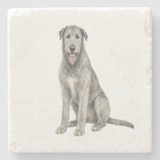 Posavasos de piedra natural con lobo irlandés sent