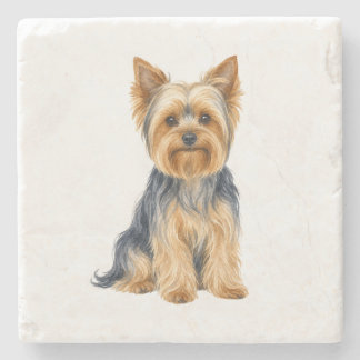 Posavasos de piedra natural con Yorkshire Terrier