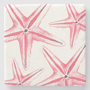 Posavasos de Piedra Natural Estrella de Mar Rosa