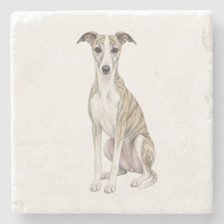 Posavasos de Piedra Natural Whippet Sentado