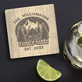 Posavasos De Piedra Naturaleza de la Madera Rústica Familia Cabina Nom